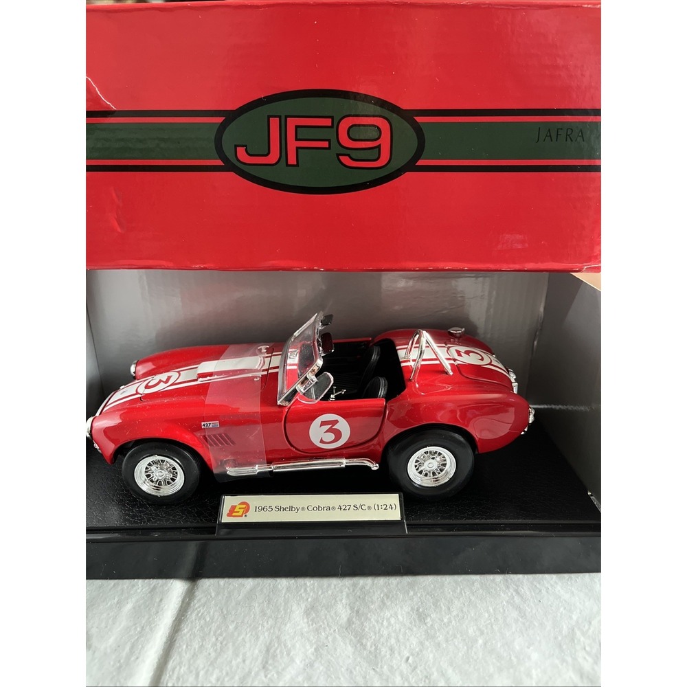 Vtg Shelby Collectibles 1965 Shelby Cobra 427 S/C Red with White Stripes Jafra